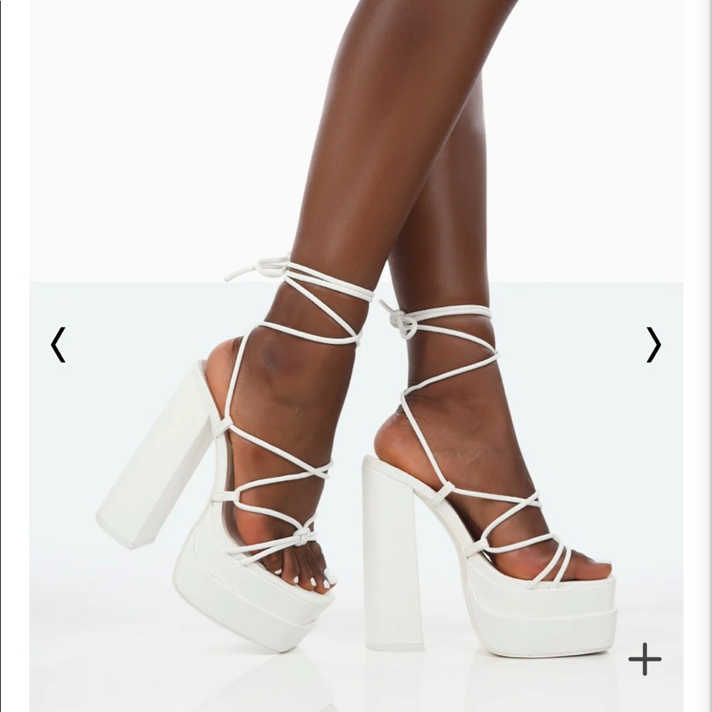 Public Desire white platform heels